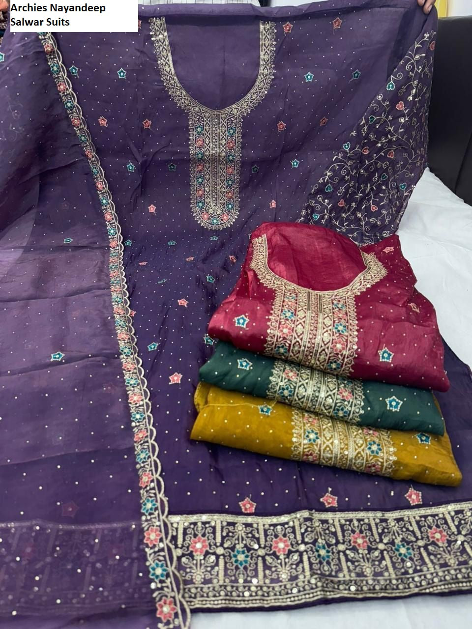 Archies Nayandeep Silk Salwar Suits Wholesale
