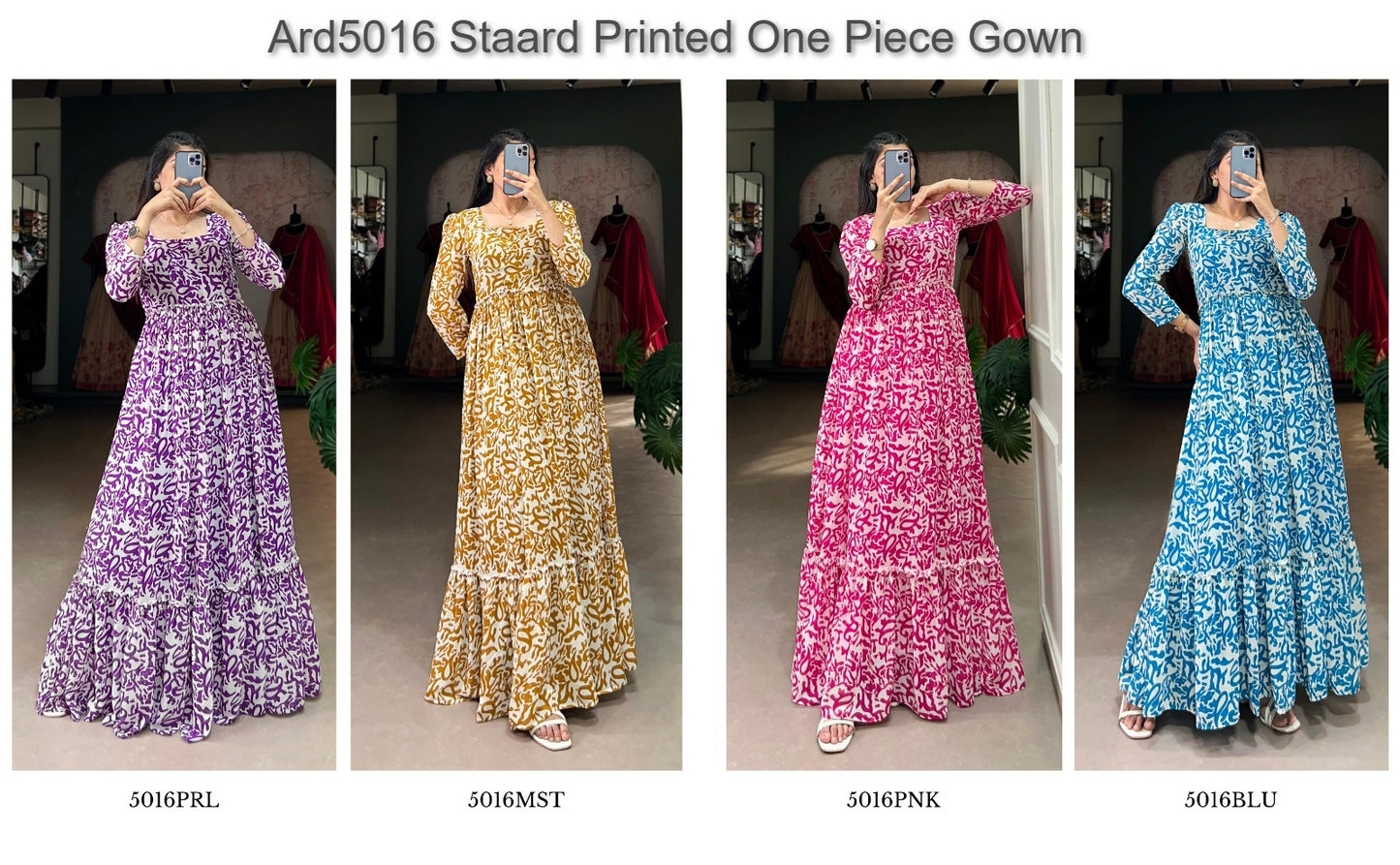 Ard5016 Staard Georgette One Piece Gown Wholesaler Ahmedabad