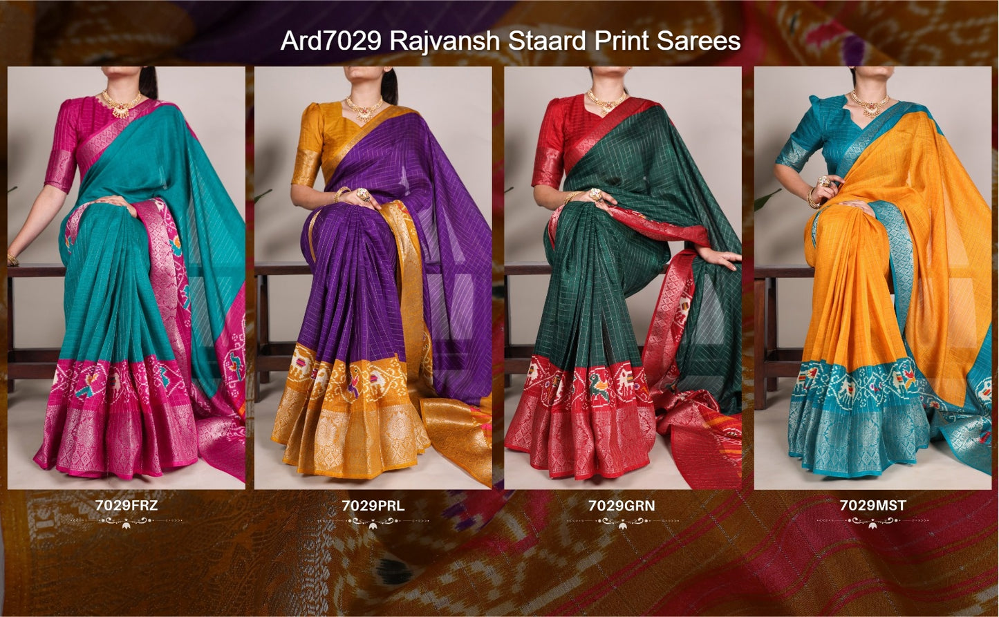 Ard7029 Rajvansh Staard Patola Sarees Manufacturer Ahmedabad