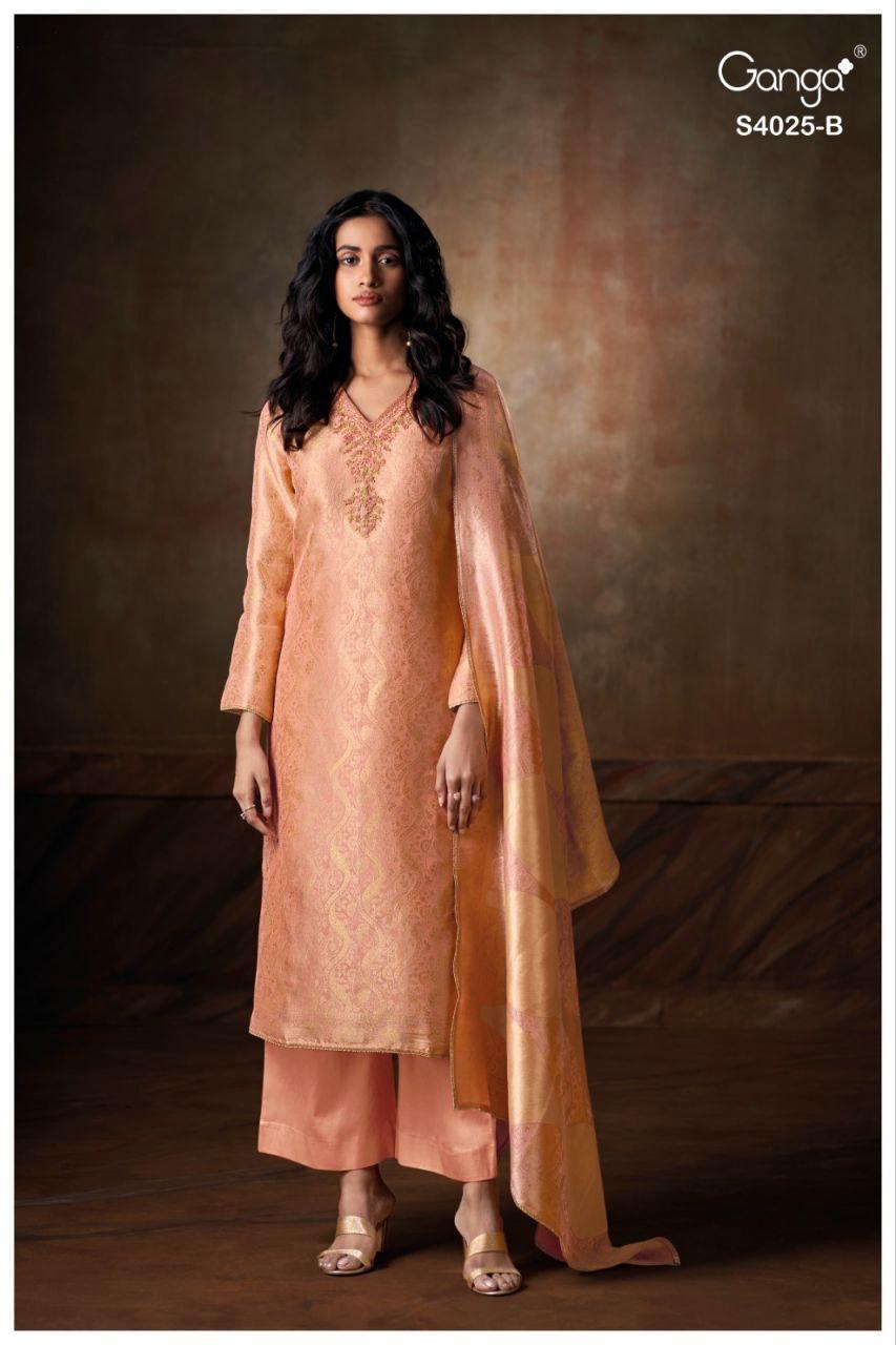 Arelia 4025 Ganga Premium Bemberg Plazzo Style Suits Exporter Ahmedabad