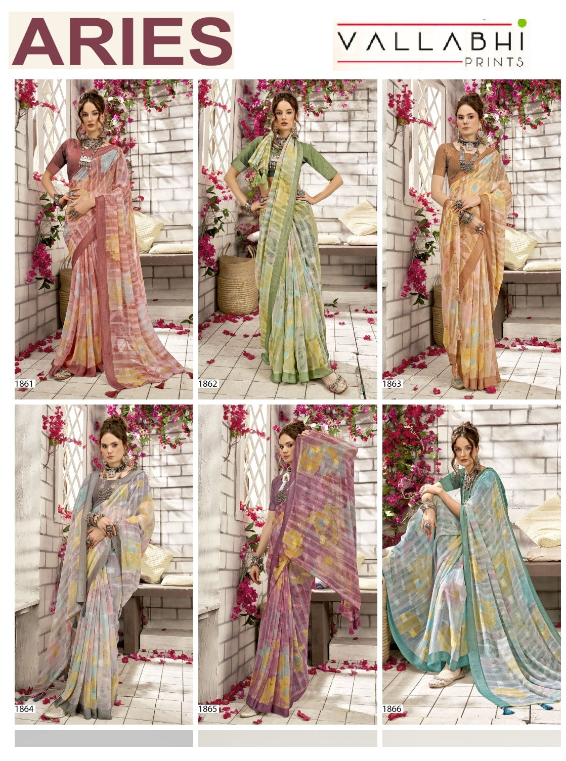 Aries Vallabhi Prints Georgette Sarees Wholesale Price