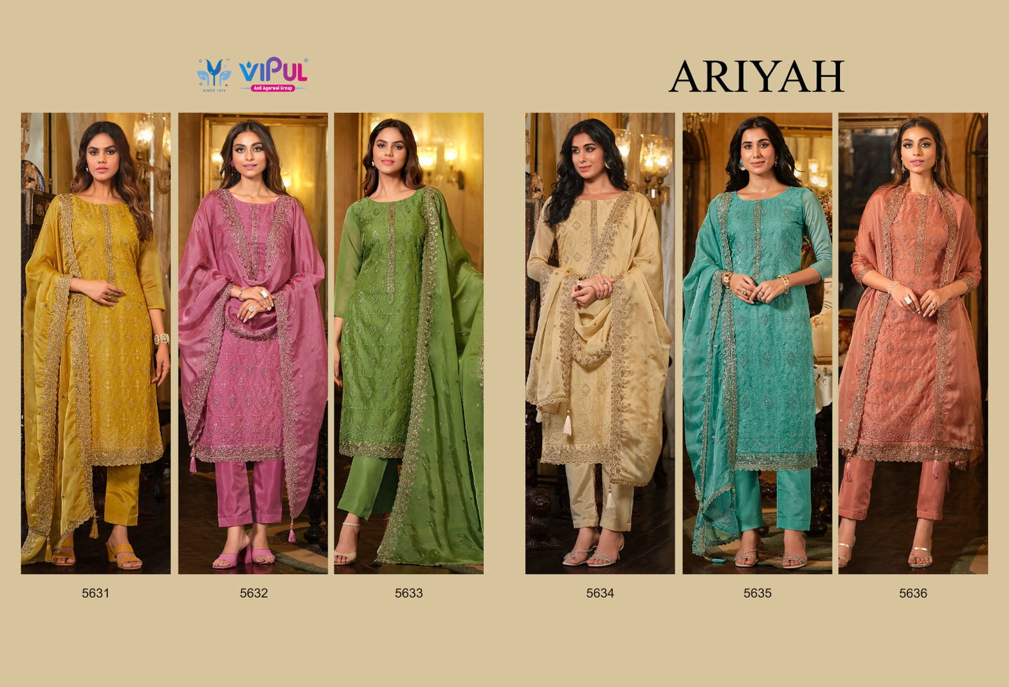 Ariyah Vipul Simmer Organza Pant Style Suits Supplier