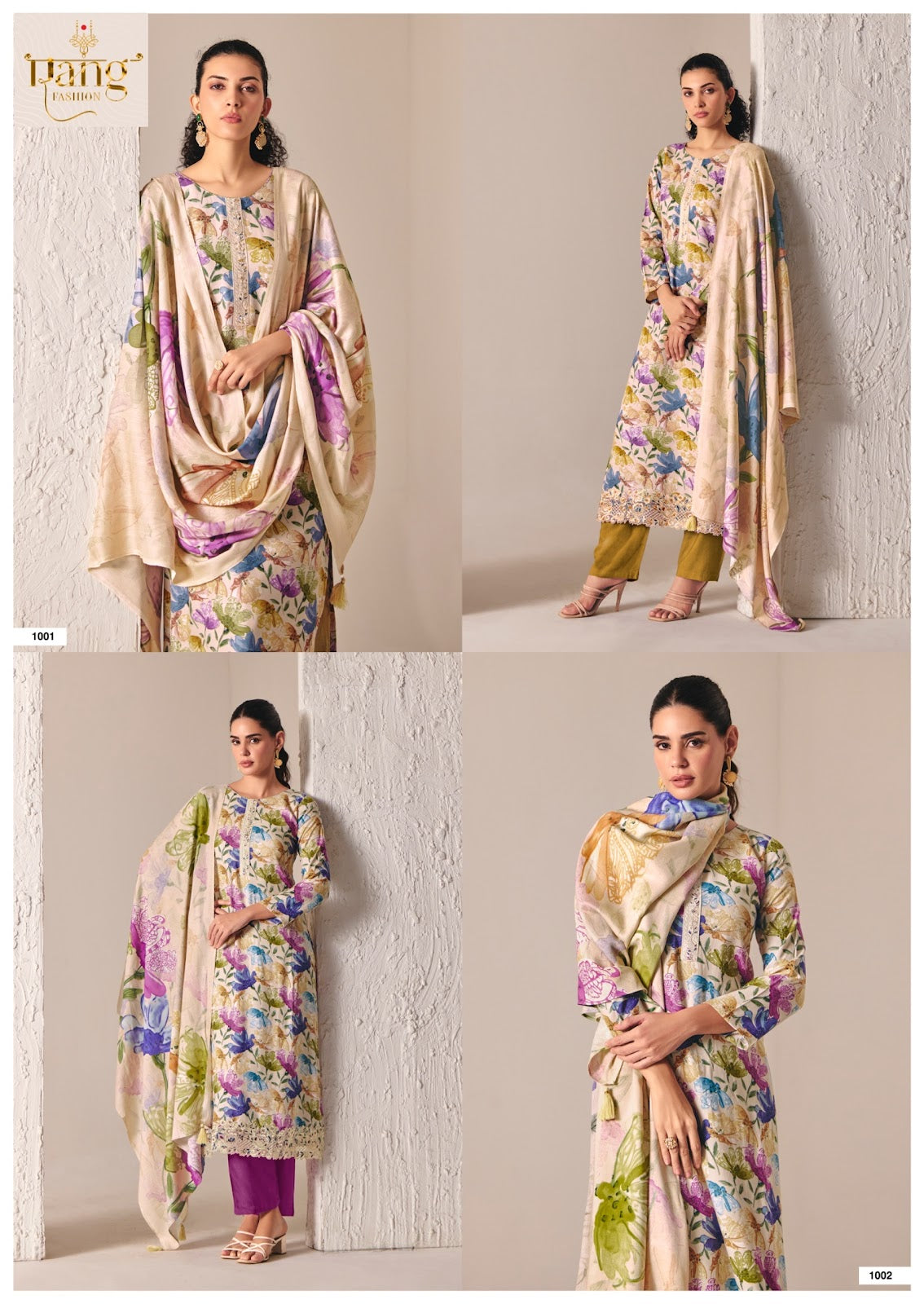 Armaani Rang Fashion Pashmina Suits Wholesale Rate