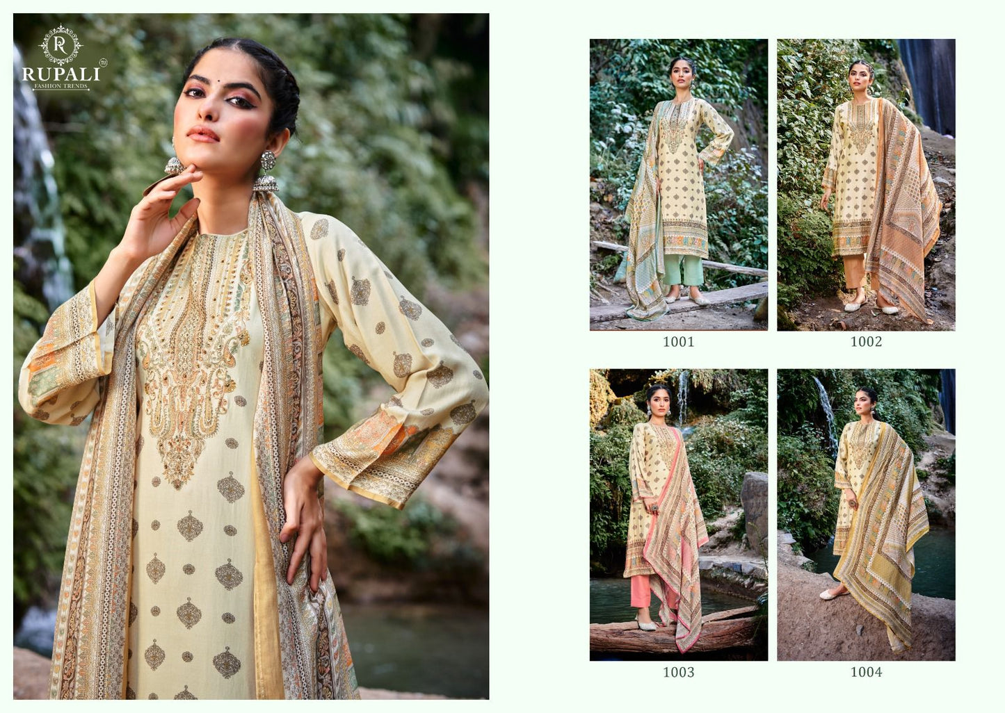 Armani Rupali Viscose Muslin Pant Style Suits Wholesale Price
