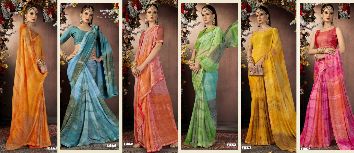 Arnika Vol 10 Vallabhi Prints Georgette Sarees Supplier Ahmedabad