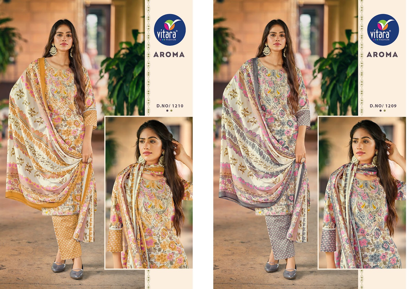 Aroma Vitara Cambric Readymade Pant Style Suits Supplier India