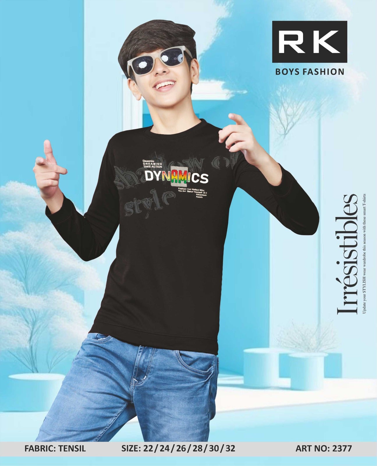 Art 2377 Rk Tencil Lycra Boys Tshirt Wholesaler India