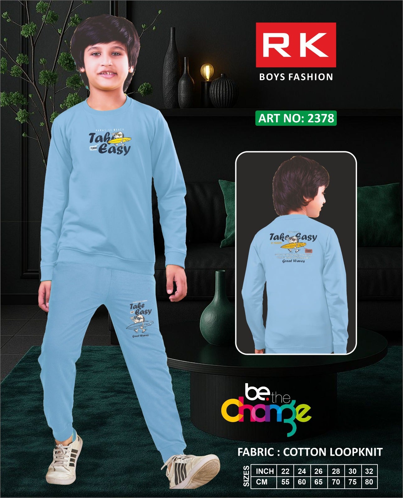 Art 2378 Rk Cotton Looper Boys Co Ord Set Wholesaler Ahmedabad