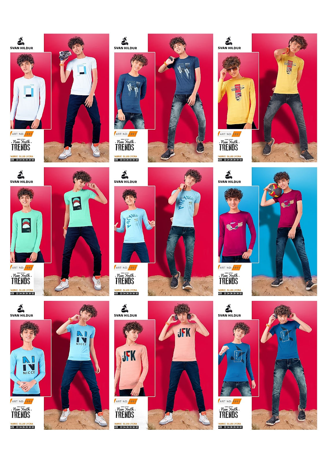 Art No 1891 Svan Hildur Slub Lycra Boys Tshirt Wholesale Rate
