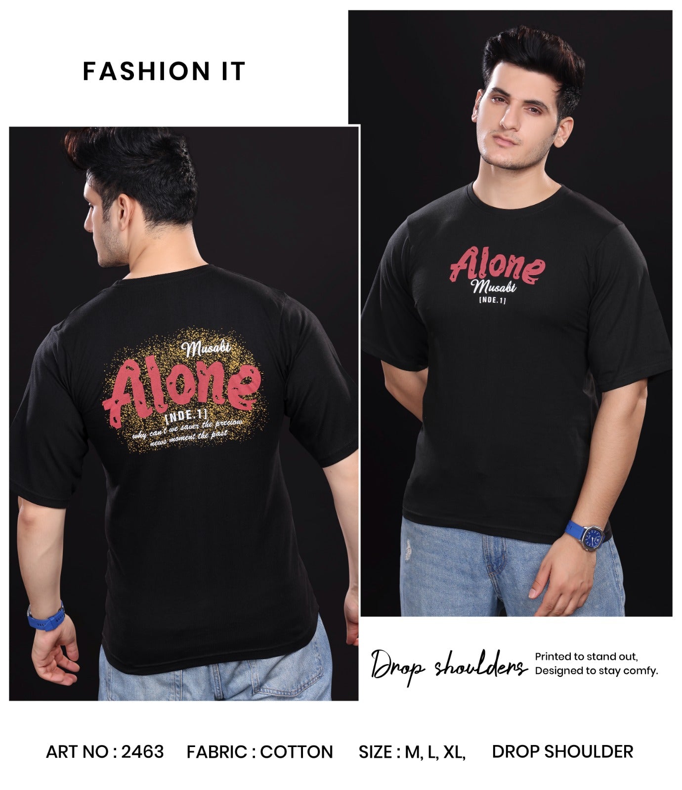 Art No 2463 Fashion It Cotton Mens Tshirts Wholesaler Ahmedabad
