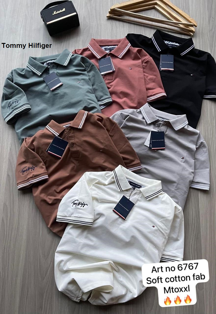 Art No 6767 Tommy Hilfiger Cotton Lycra Mens Tshirts Manufacturer Ahmedabad