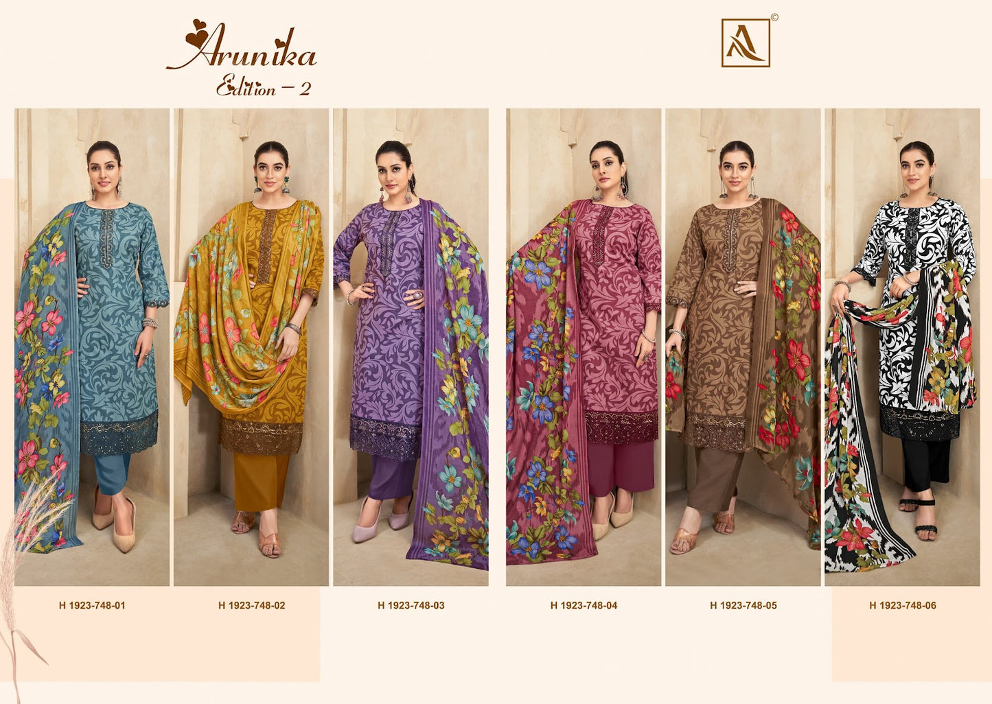 Arunika Edition 2 Alok Pure Zam Pant Style Suits Wholesaler India