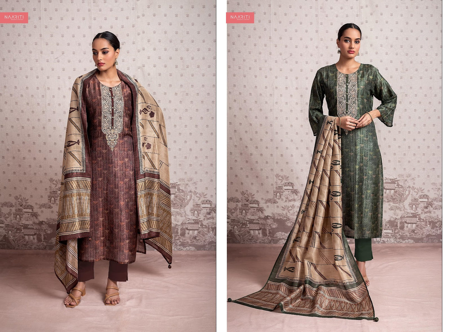 Arwaki Naariti Silk Pant Style Suits Exporter India
