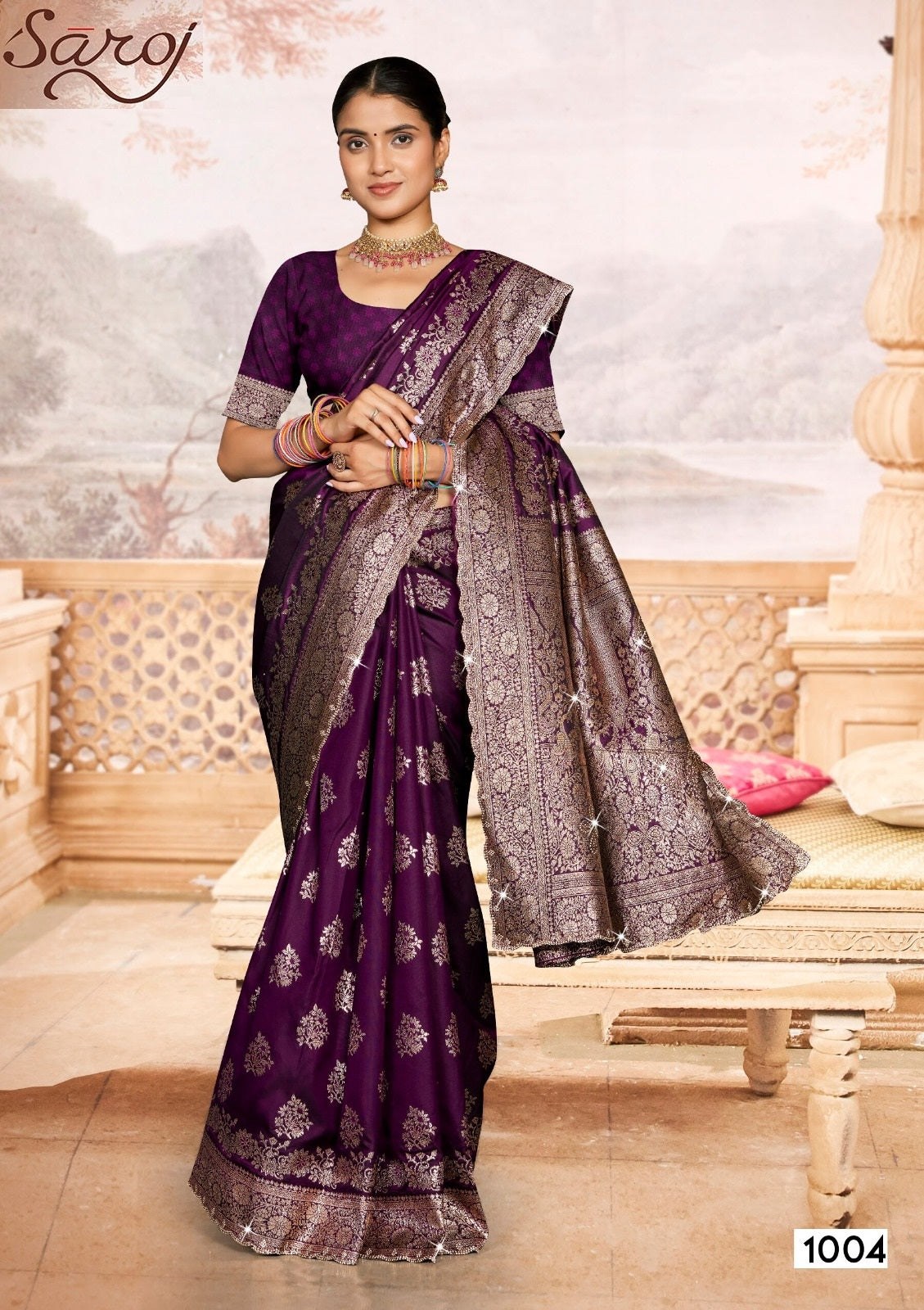 Arzoo Silk Jharkan Vol 1 Saroj Sarees Wholesale Rate