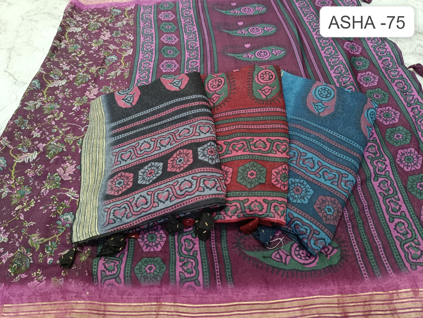 Asha 75 Kalpveli Nilgiri Chiffon Sarees