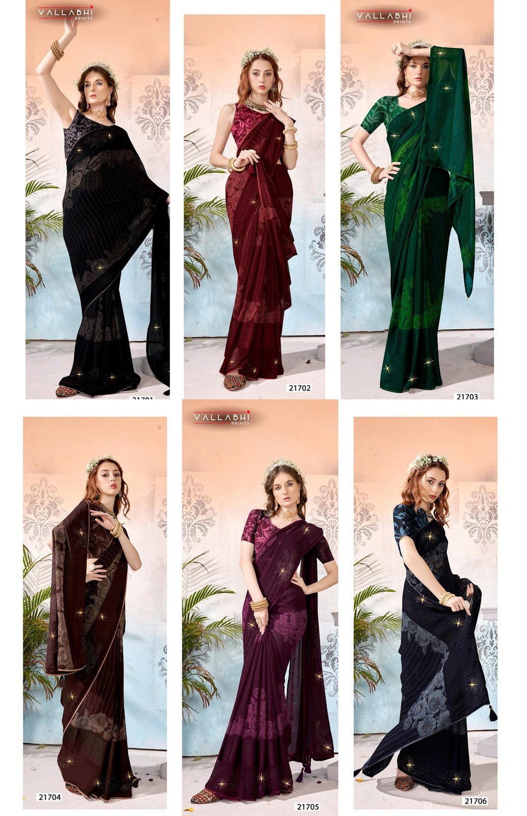 Asharfi Vol 2 Vallabhi Prints Georgette Sarees Wholesaler Ahmedabad