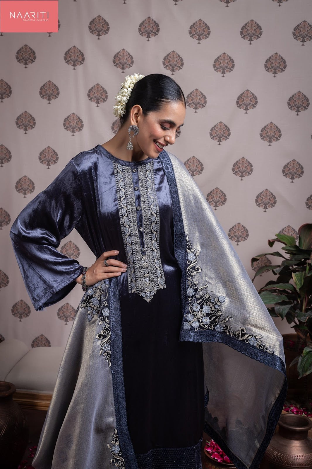 Ashkya Naariti Velvet Suits Manufacturer Gujarat