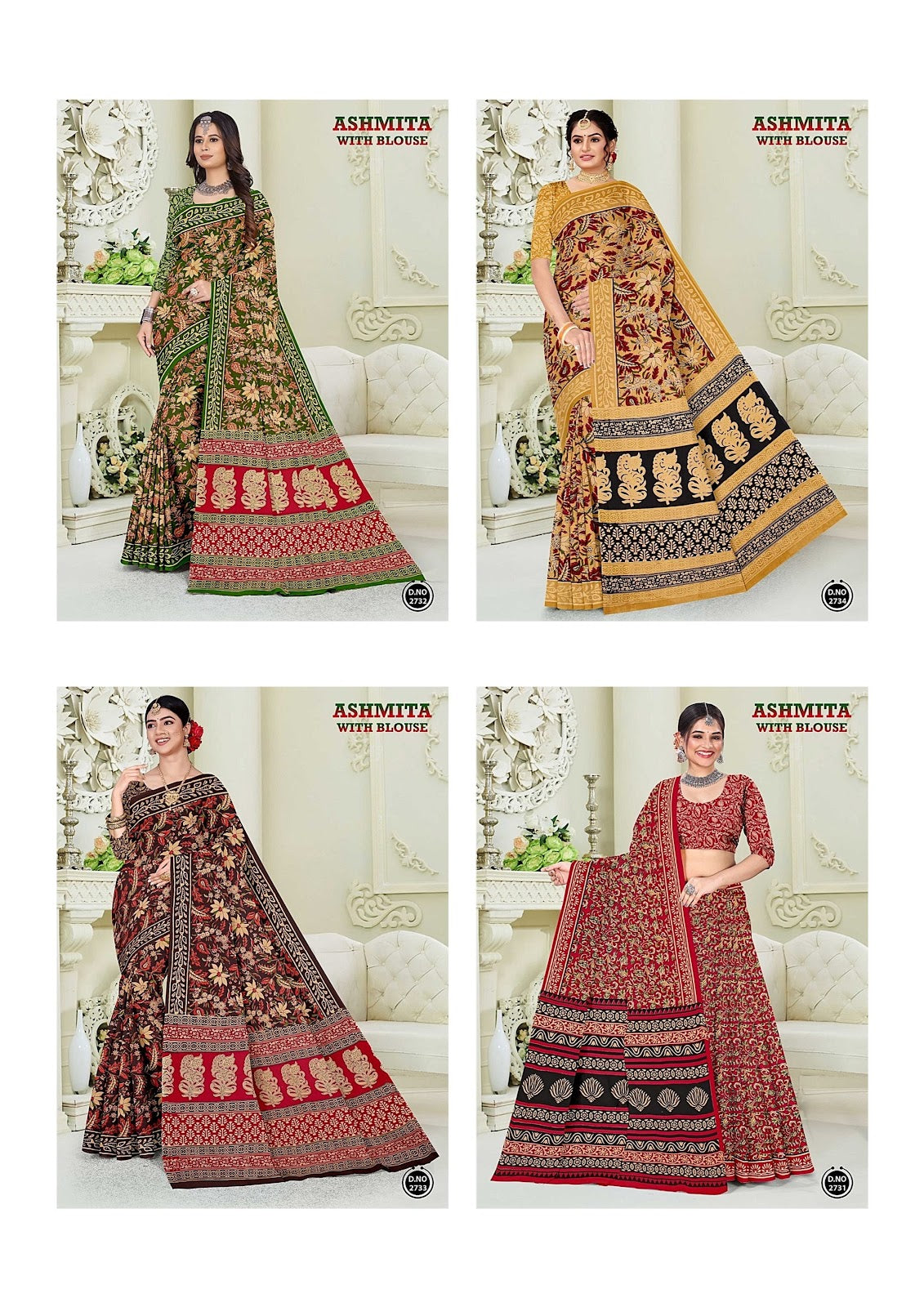 Ashmita Vol 1 Maan Cotton Sarees Exporter Ahmedabad