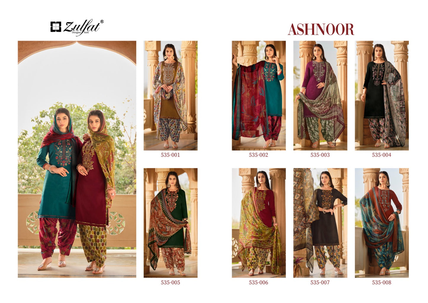 Ashnoor Zulfat Designer Jaam Cotton Patiyala Style Suits