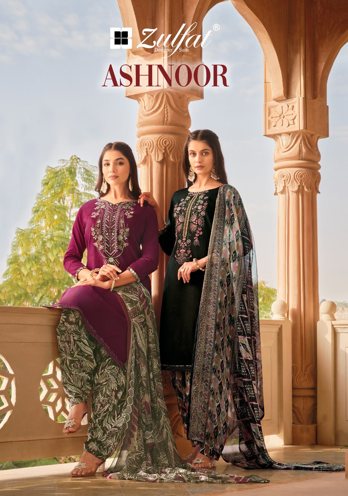 Ashnoor Zulfat Designer Jaam Cotton Patiyala Style Suits