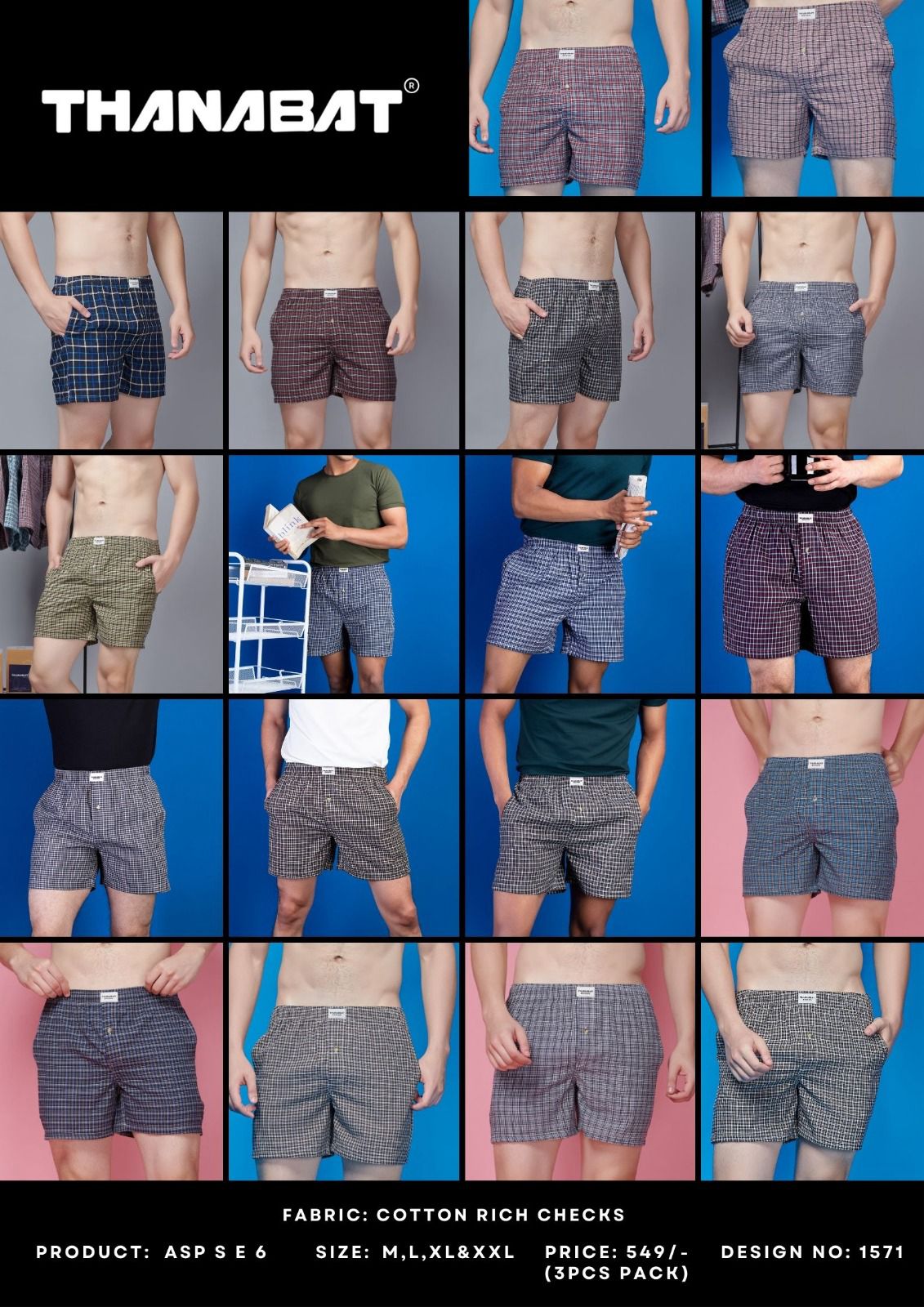Asp S E 6 Thanabat Cotton Mens Shorts Exporter Gujarat