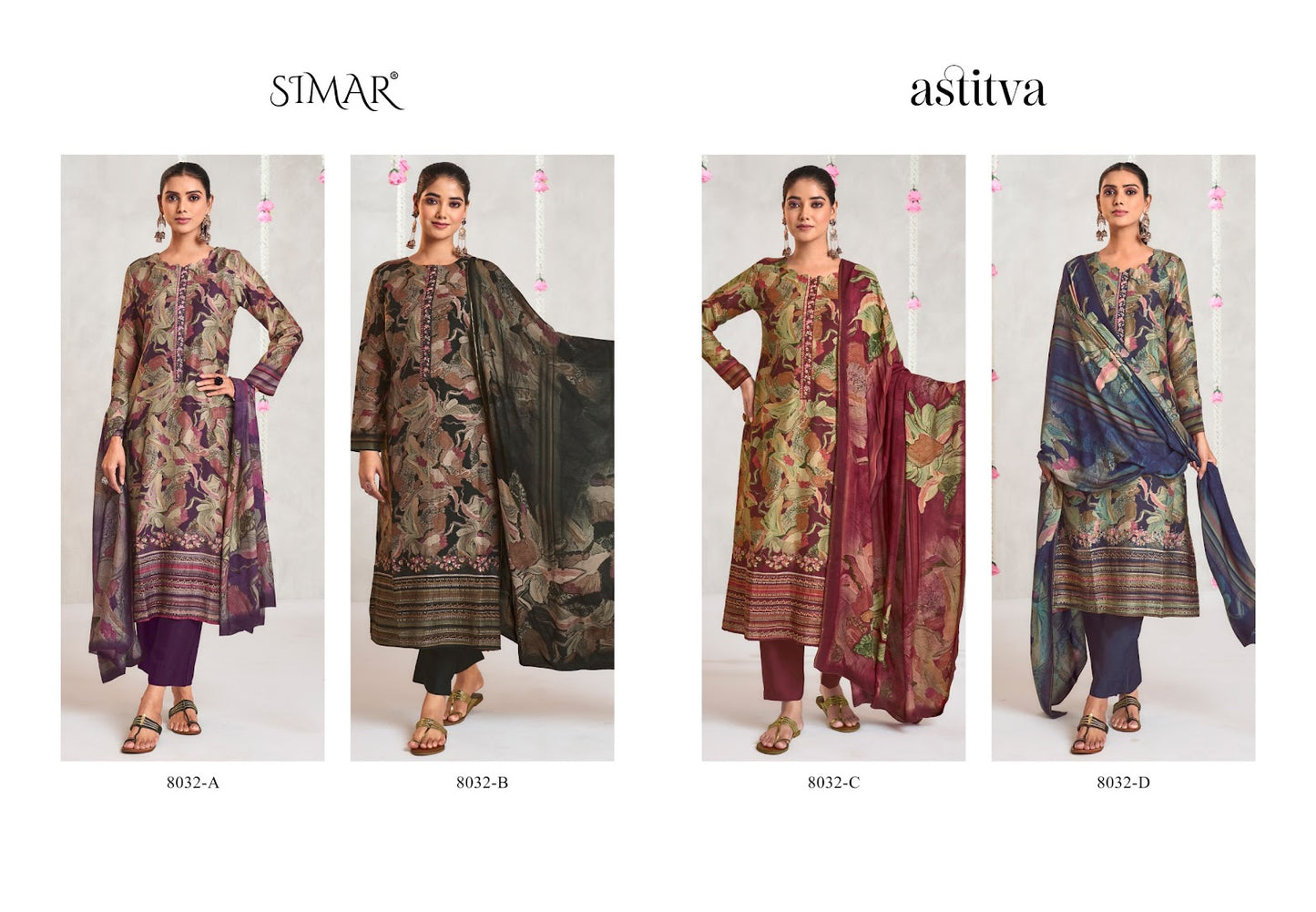 Astitva 8032 Simar Viscose Muslin Pant Style Suits Wholesaler Gujarat