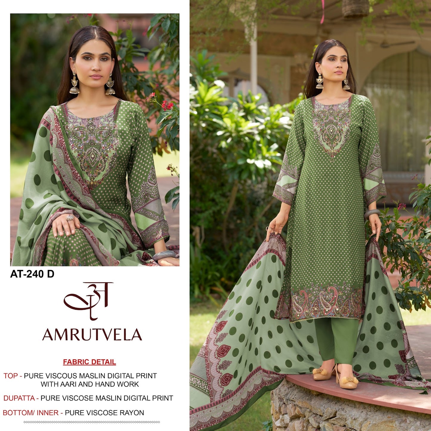 At-240 Amrutvela Viscose Muslin Pakistani Salwar Suits Manufacturer Ahmedabad