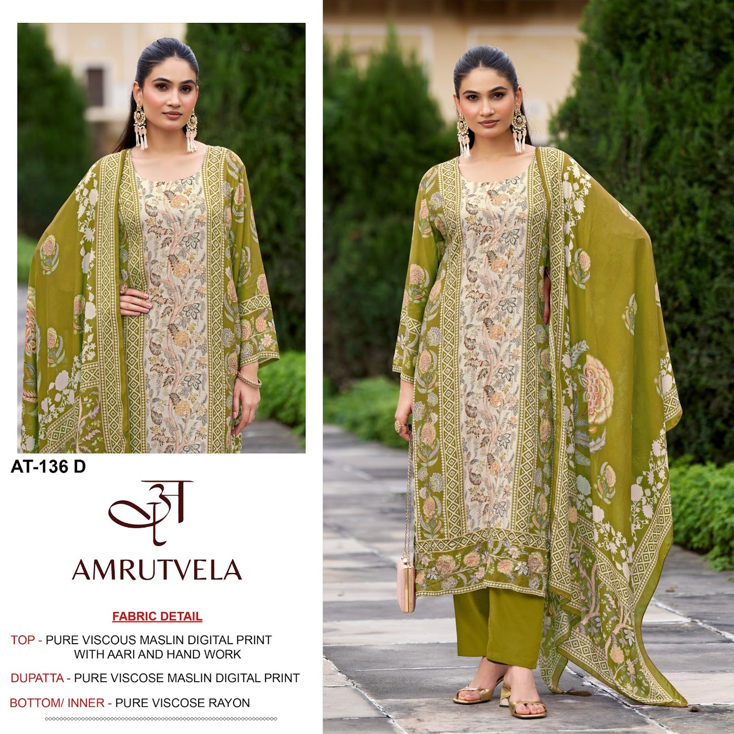 At 136 Amrutvela Viscose Muslin Karachi Salwar Suits Supplier Gujarat