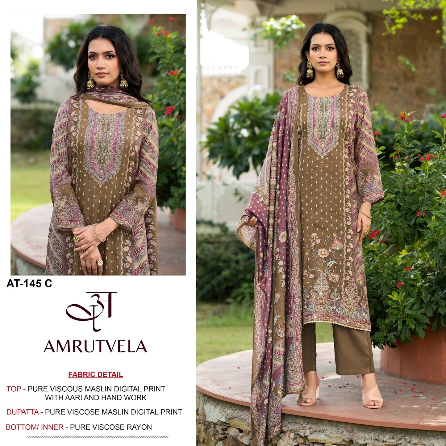 At 145 Amrutvela Viscose Muslin Karachi Salwar Suits Exporter Ahmedabad