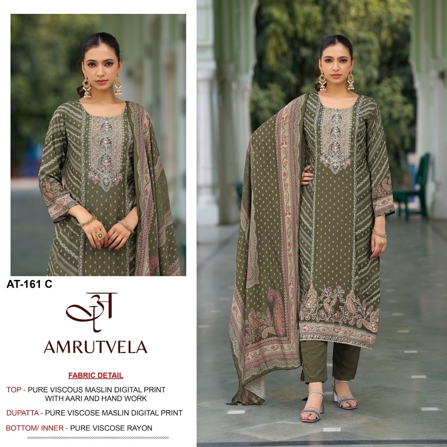 At 161 Amrutvela Viscose Muslin Karachi Salwar Suits Supplier Ahmedabad