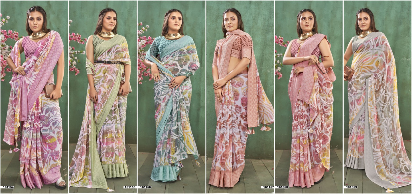 Aurian Vol 7 Vallabhi Prints Georgette Sarees Wholesale Rate