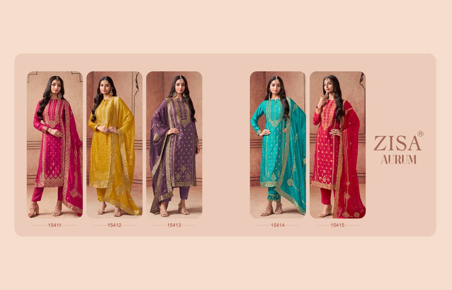 Aurum Zisa Taby Silk Pant Style Suits Wholesaler India