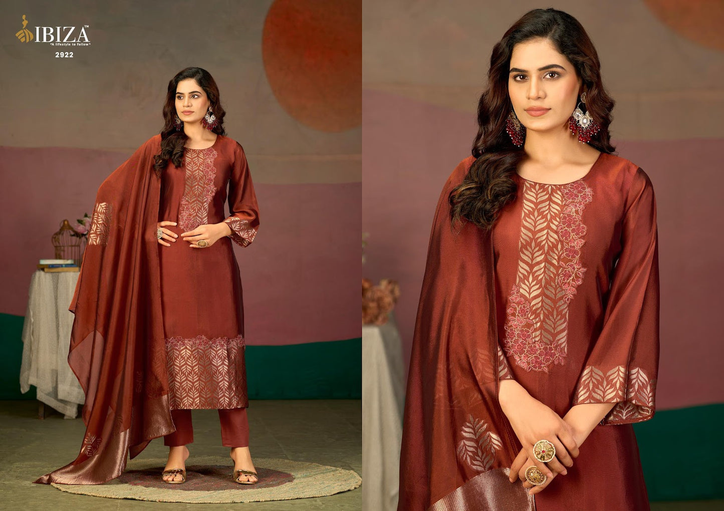 Avanti Ibiza Silk Jacquard Pant Style Suits Wholesale