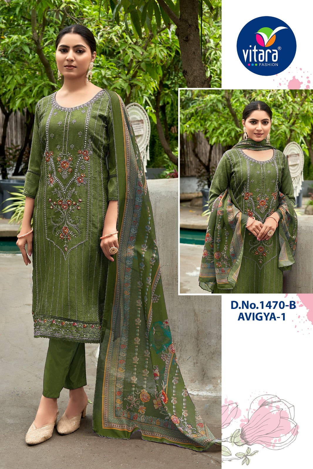 Avigya Vitara Crush Readymade Pant Style Suits Supplier