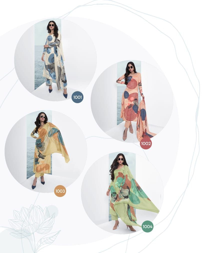 Aviva Isabella Cotton Satin Pant Style Suits Manufacturer Gujarat