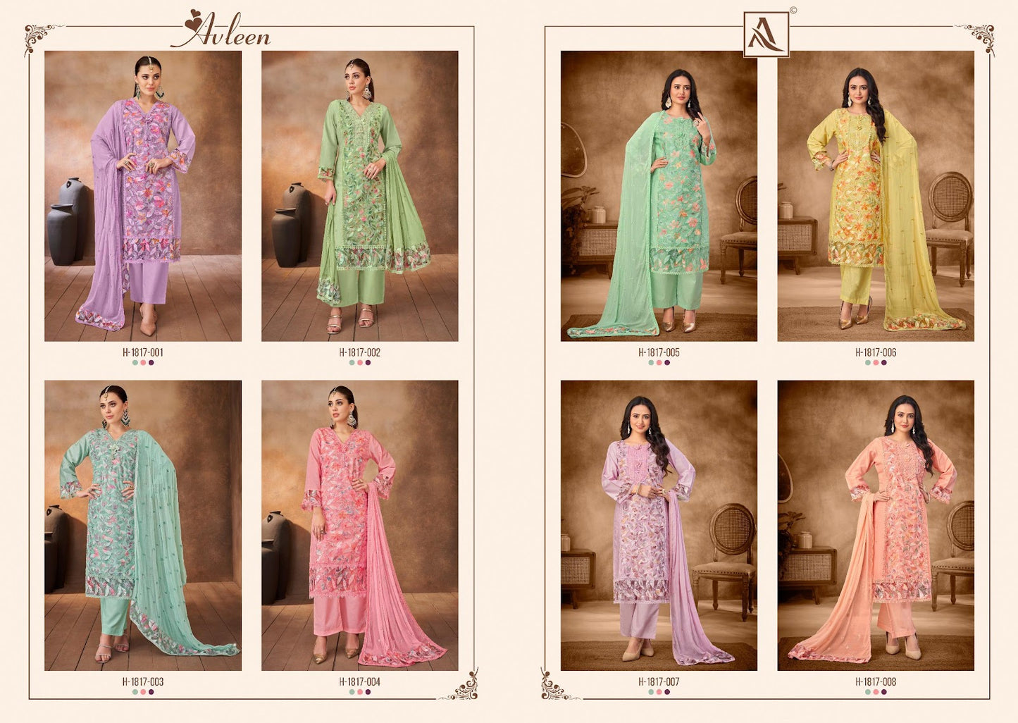 Avleen Alok Pure Zam Pant Style Suits Wholesale Price