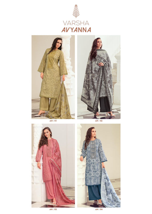 Avyanna Varsha Fashions Premium Cotton Plazzo Style Suits