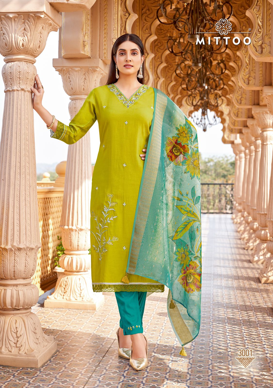 Aayushi Mittoo Viscose Silk Readymade Pant Style Suits Supplier Gujarat