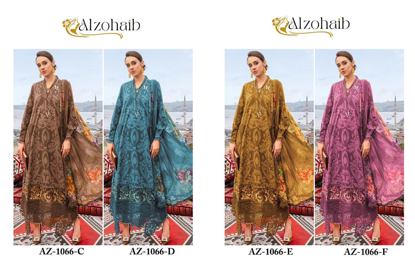 Az 1066 Al Zohaib Cotton Pakistani Patch Work Suits Exporter Gujarat