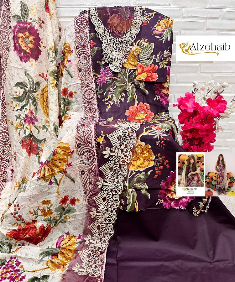 Az 1098 Abc Al Zohaib Cotton Pakistani Patch Work Suits Supplier Ahmedabad