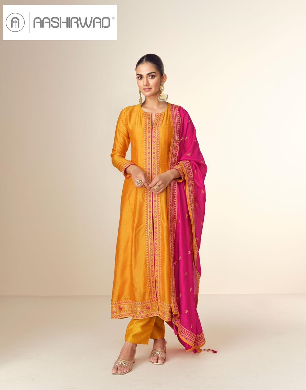 Azara Aashirwad Creation Silk Readymade Pant Style Suits Manufacturer Gujarat