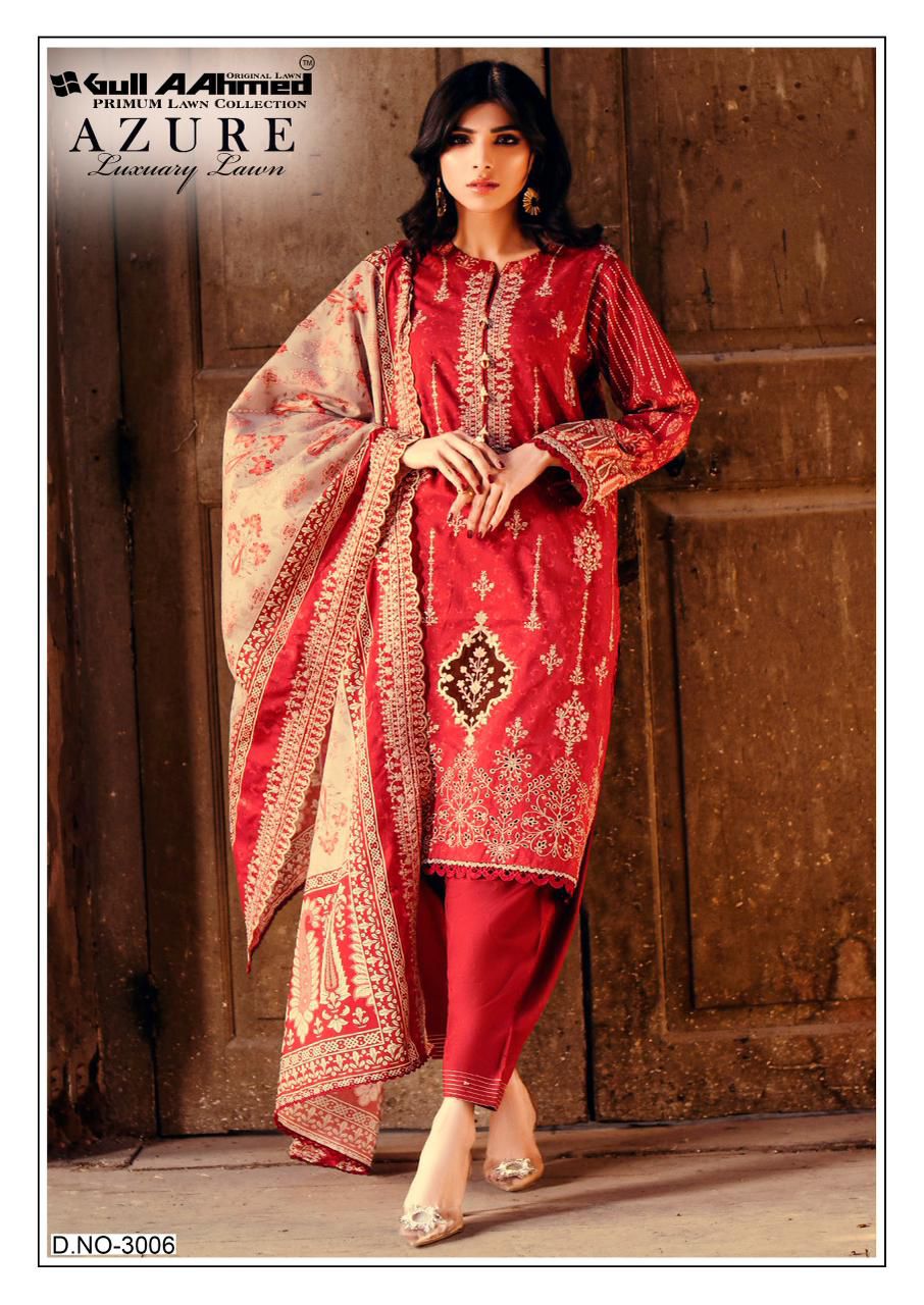 Azure Vol 3 Luxury Lawn Gul Ahmed Karachi Salwar Suits Manufacturer Gujarat
