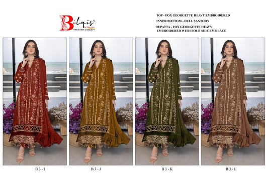 B3-Ijkl Bilqis Fox Georgette Pakistani Salwar Suits Manufacturer Gujarat