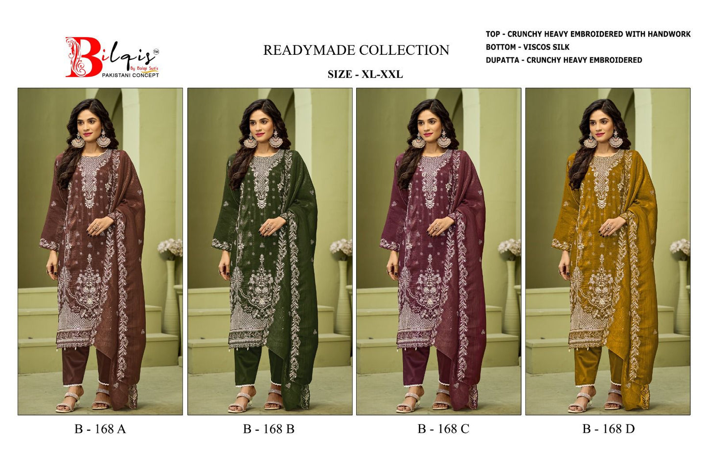 B 168Abcd Bilqis Pakistani Readymade Suits Manufacturer Gujarat