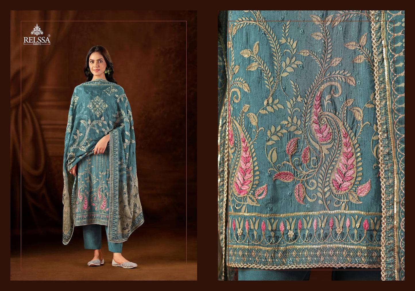 Baani 9 Relssa Fabrics Pure Muslin Pant Style Suits Wholesale Price