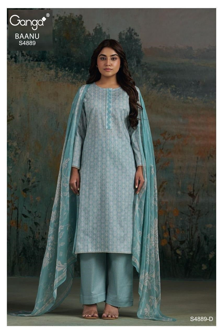 Baanu S4889 Ganga Cotton Pant Style Suits Manufacturer Ahmedabad