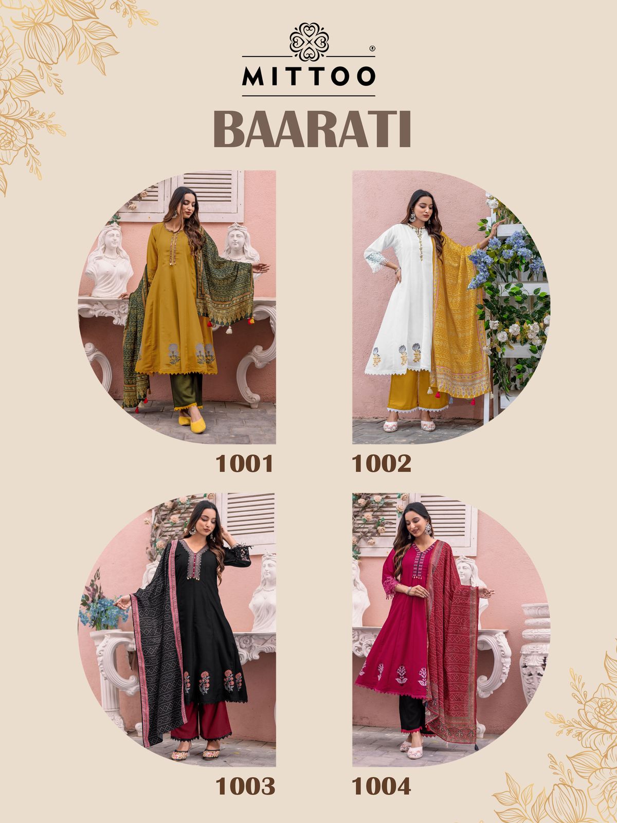 Baarati Mittoo Vichitra Readymade Anarkali Suits Wholesale Price