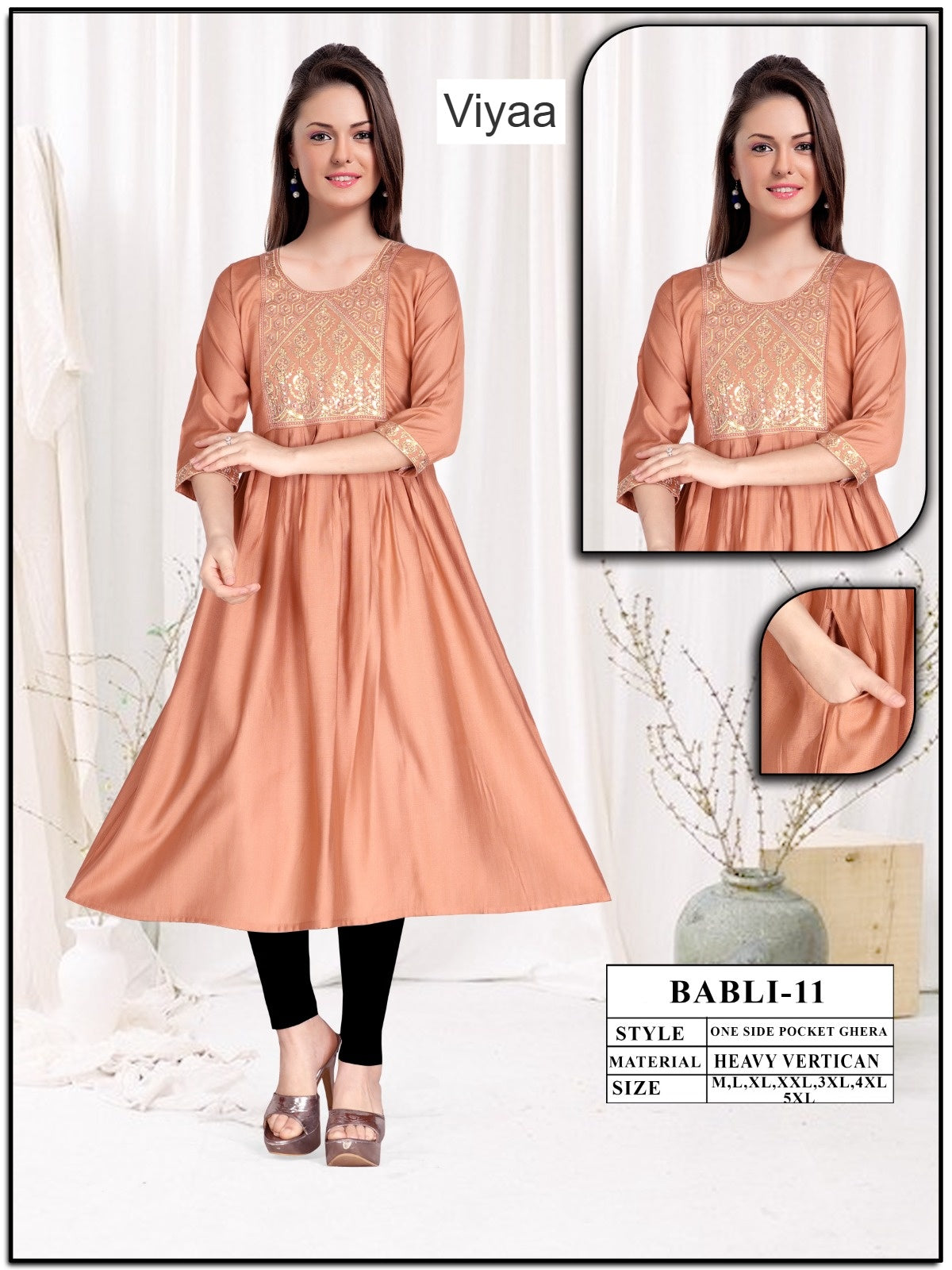 Babli Viyaa Vertican Anarkali Kurtis Manufacturer India