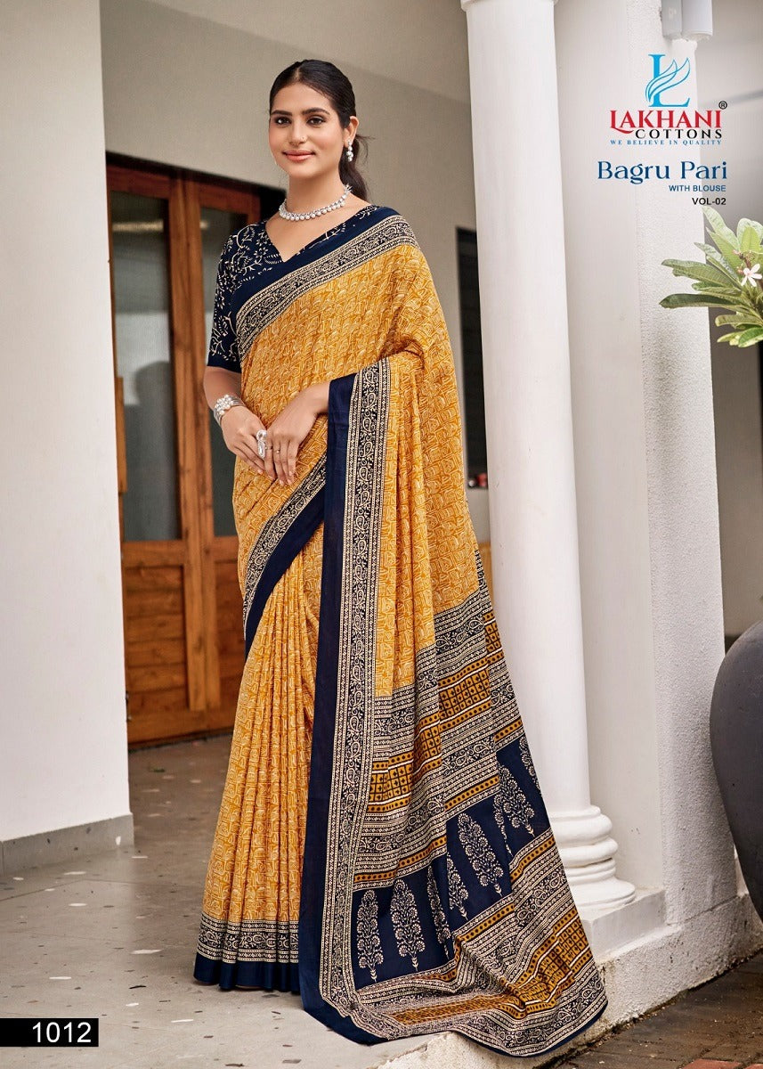 Bagru Pari Vol 2 Lakhani Cotton Sarees Supplier Ahmedabad