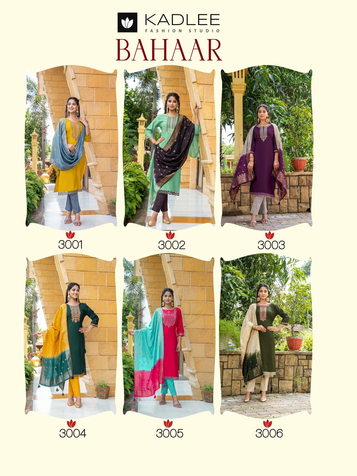 Bahaar Kadlee Viscose Readymade Pant Style Suits Supplier Gujarat